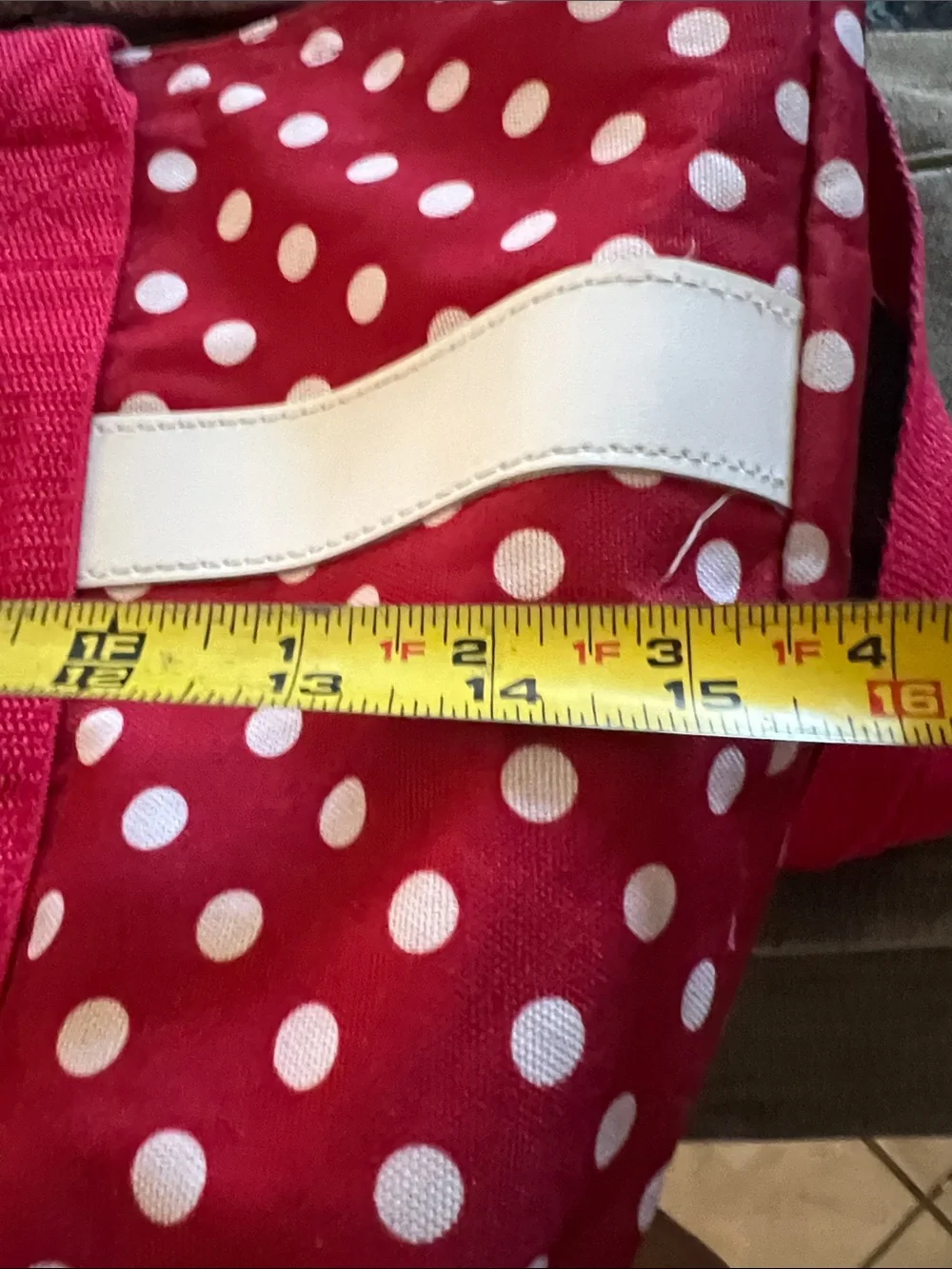 Disney Red Polka Dot Minnie Tote with Cream Trim